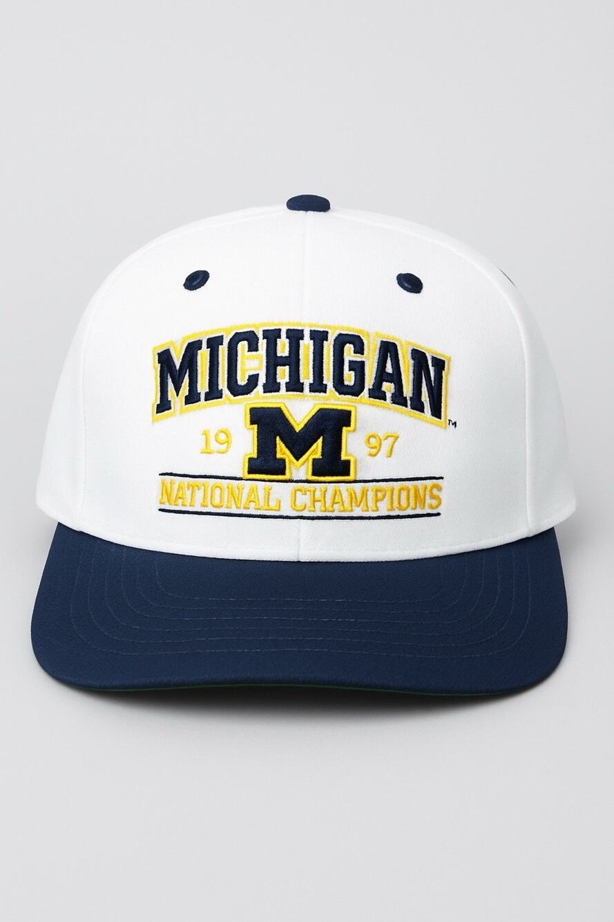 Vintage Michigan Wolverines 1997 National Champions Two Tone Snapback Hat - NWT
